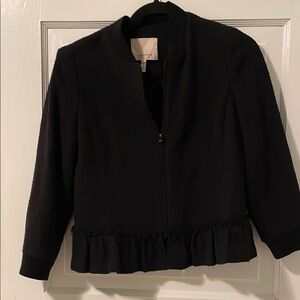 Rebecca Taylor Black Blazer with High Collar and Fitted Silhouette